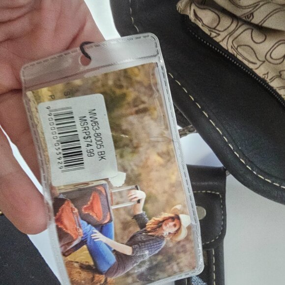 Montana West Shoulder Bag Western Southwestern Tapestry Boho Black NWT - Picture 9 of 10